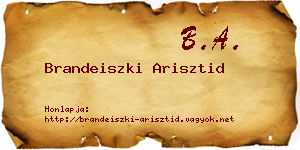 Brandeiszki Arisztid névjegykártya