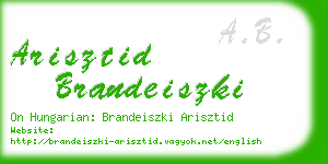 arisztid brandeiszki business card